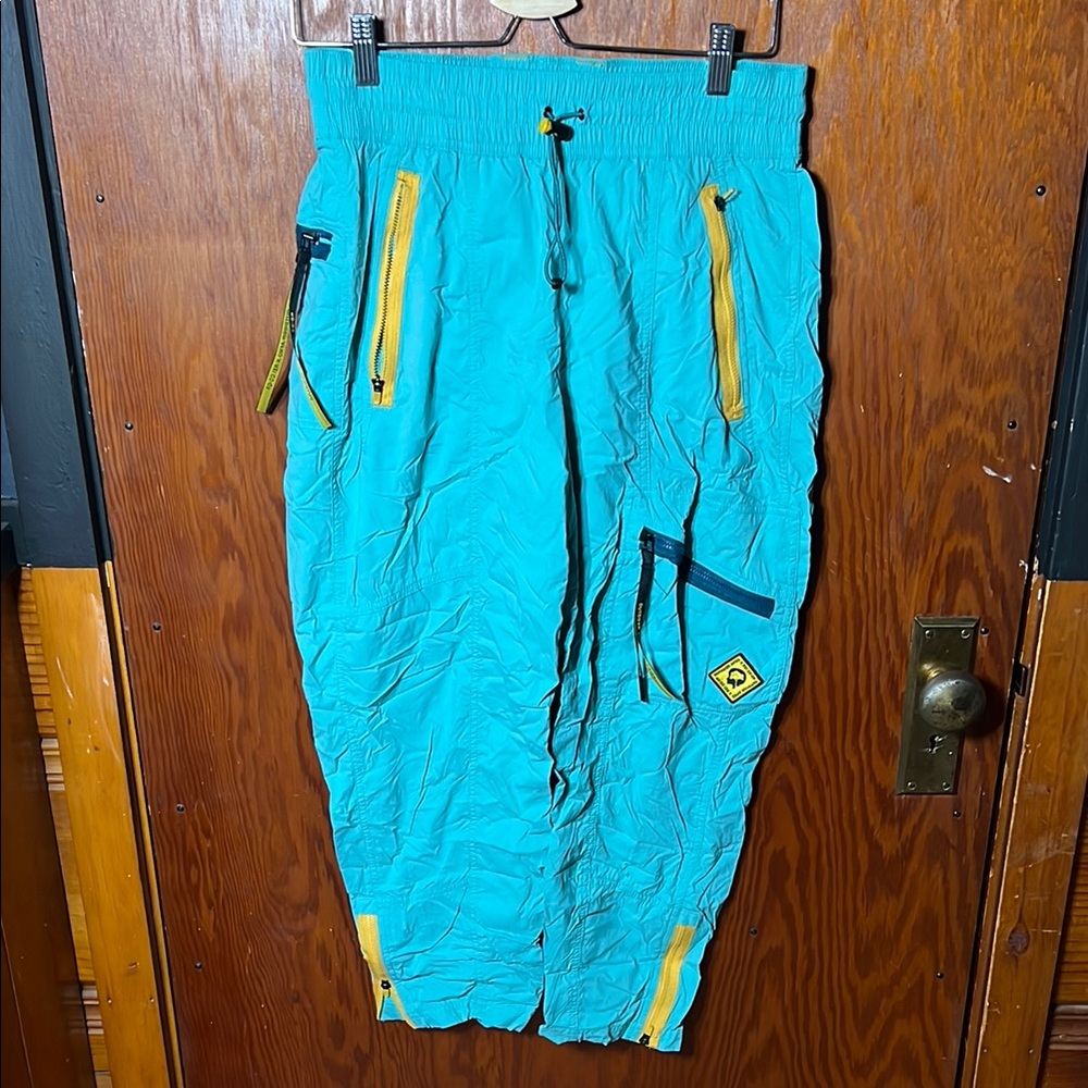 REI x OUTDOOR AFRO Teal and Yellow Track Pants